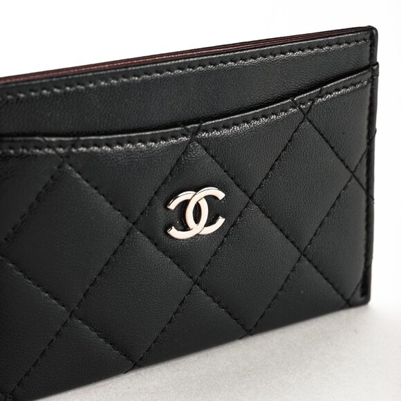 Chanel Black Lambskin Leather Quilted CC Card Holder - Picture 6 of 10